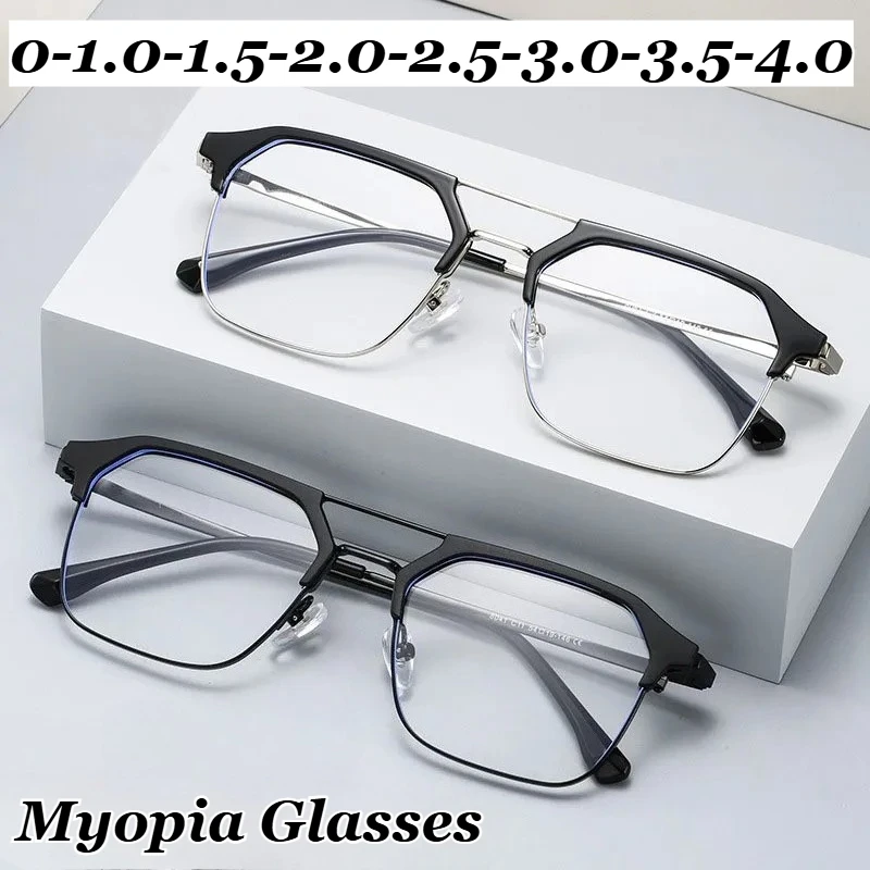 

Luxury Square Black Frame Myopia Glasses Anti-blue Light Women Men Near Sight Eyeglasses Unisex Retro Computer Diopters Eyewear