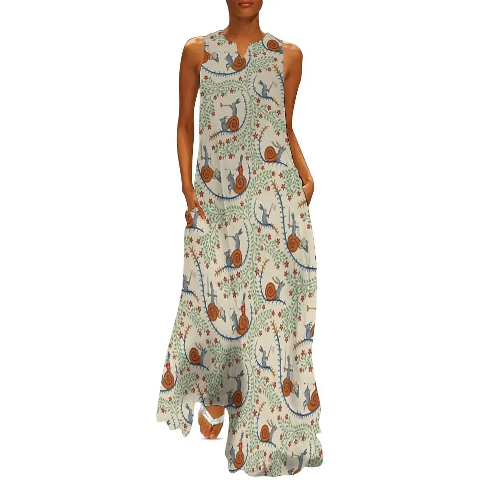 

Medieval Rabbits and Snails Long Dress summer dress womens 2025 cocktail dresses evening dresses luxury 2025 womans clothing