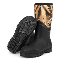 GUGULUZA Camouflage Rain Boots - High Rubber Waterproof Rainshoes Outdoor Anti-Slip Hunting Long Boot Neoprene Fishing Boots