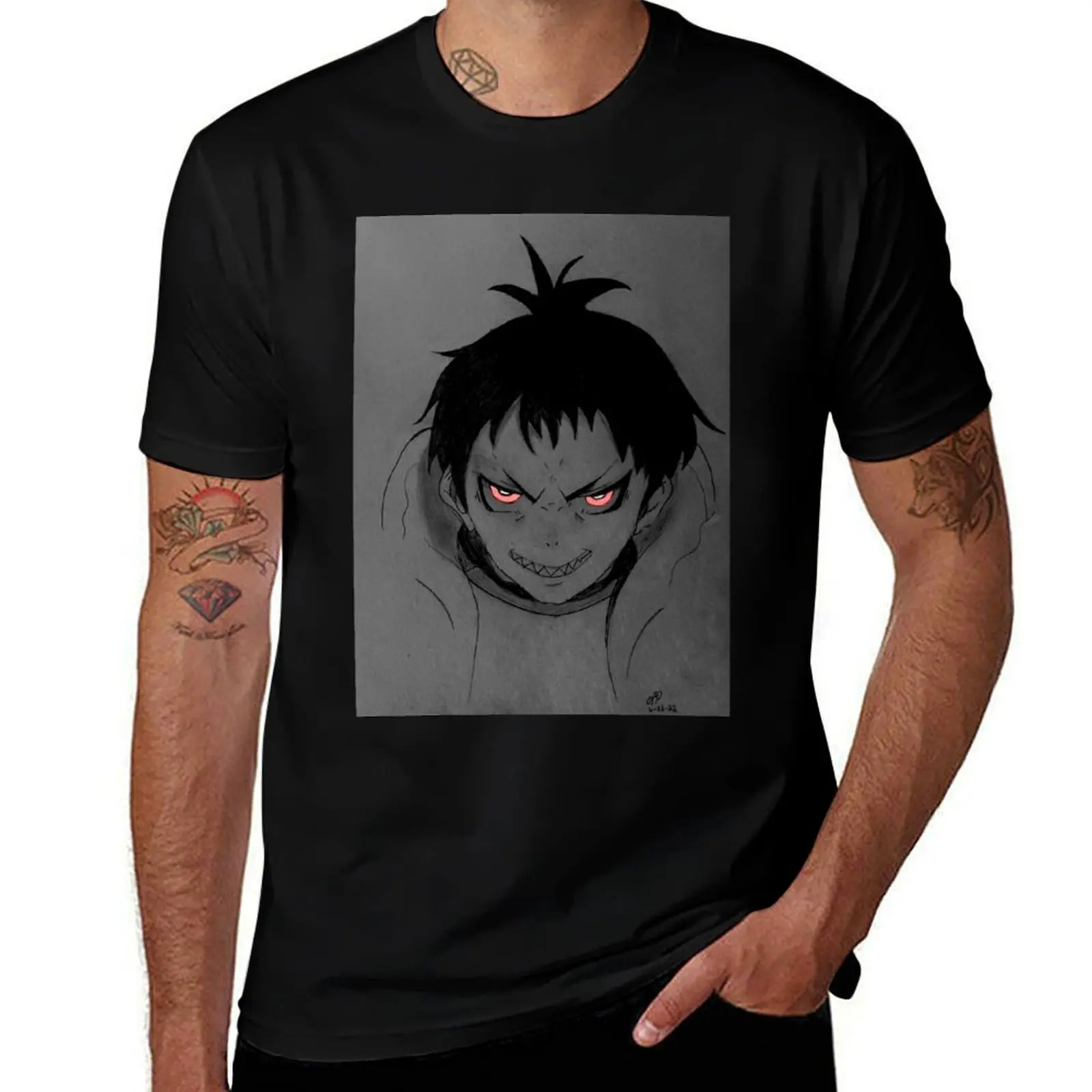 Shinra Kusakabe Glow Art T-Shirt Lightweight Running Sports T-Shirt