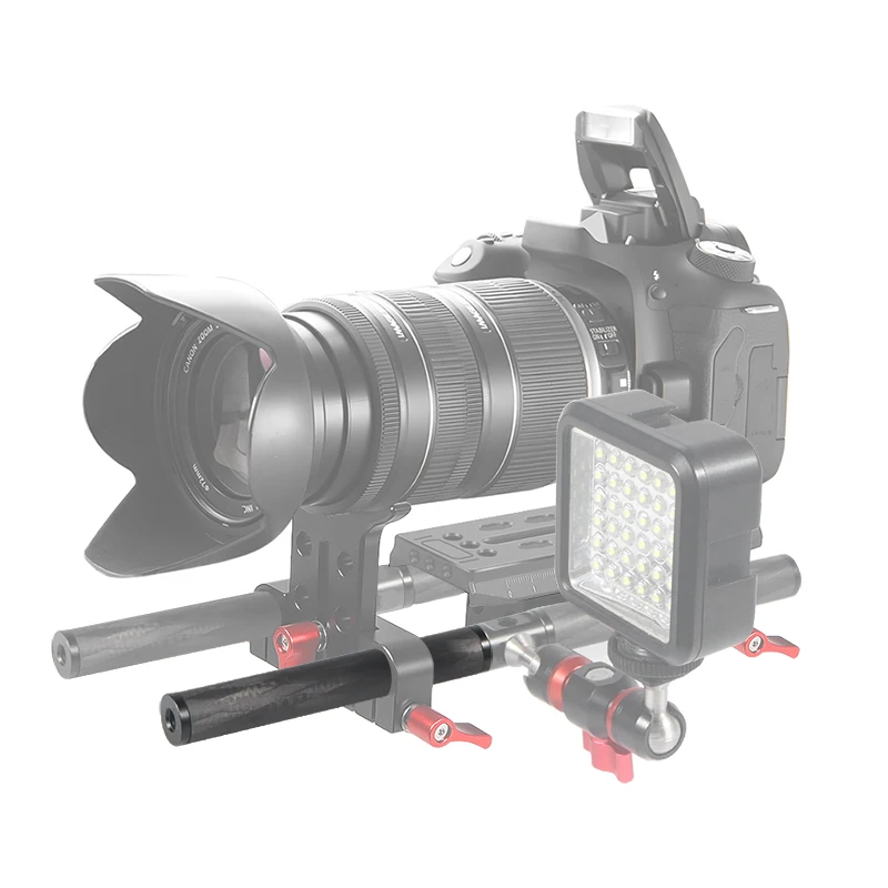 Aluminium 15mm Carbon Fiber Stützstange Dual 1/4 Enden Mount Multi Adapter Universal für DSLR Kamera Follow Focus System Rig Schiene – Detail 2