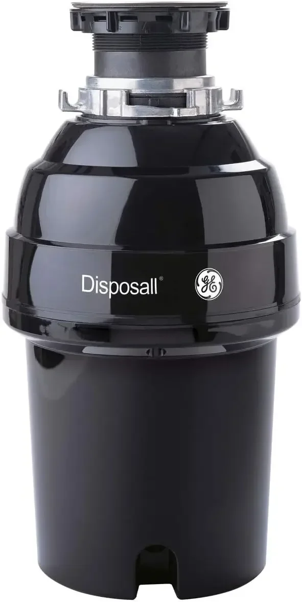 GE Disposall Continuous Feed 1 Horsepower Motor Garbage Disposer, Good for Grinding: Cooked Meat, Beans, & Seeds, Easy Install