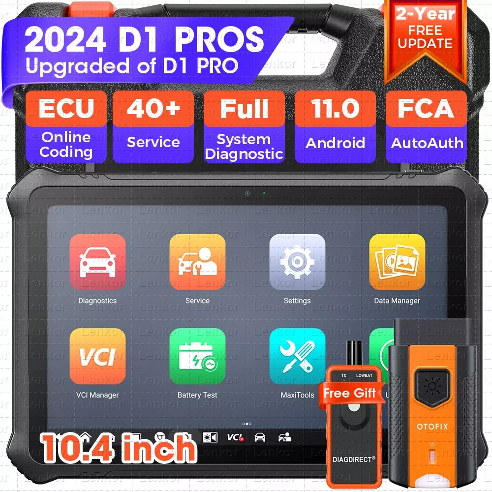 OTOFIX D1 PROS Diagnostic Scanner ECU Coding BiDirectional Control Bluetooth Diagnostic Tools 2 Years Free Update  OBD2 Scanner