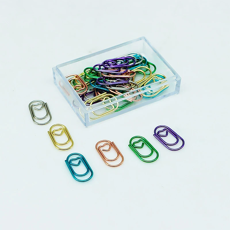 19*10mm 50 PCS Mini Love Notebook Bookmark Binder Paperclips Accessories Paper Clips