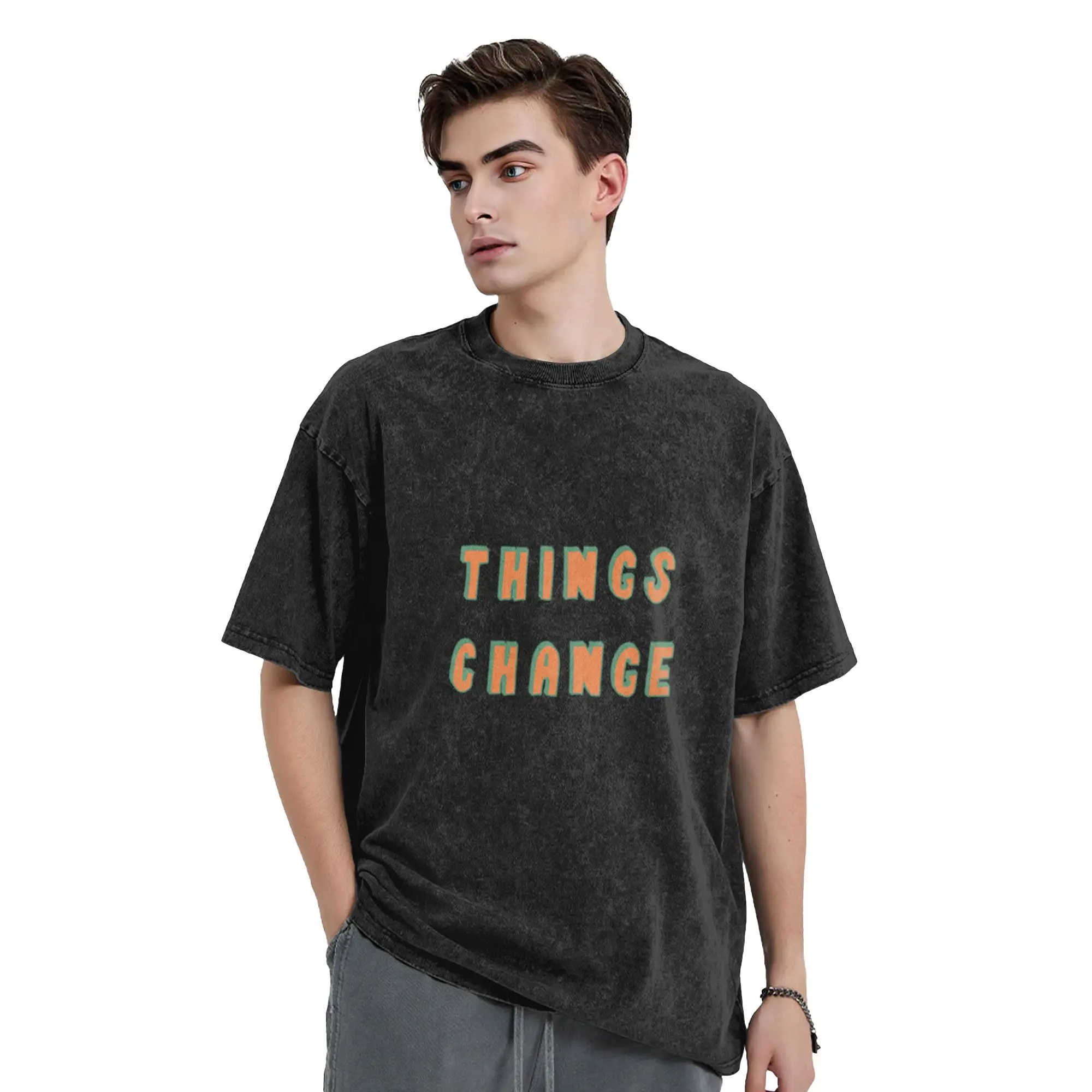 Things change Classic Comfort A T-Shirt Oversized Short Sleeve Men's Women's Cotton Tees Tops