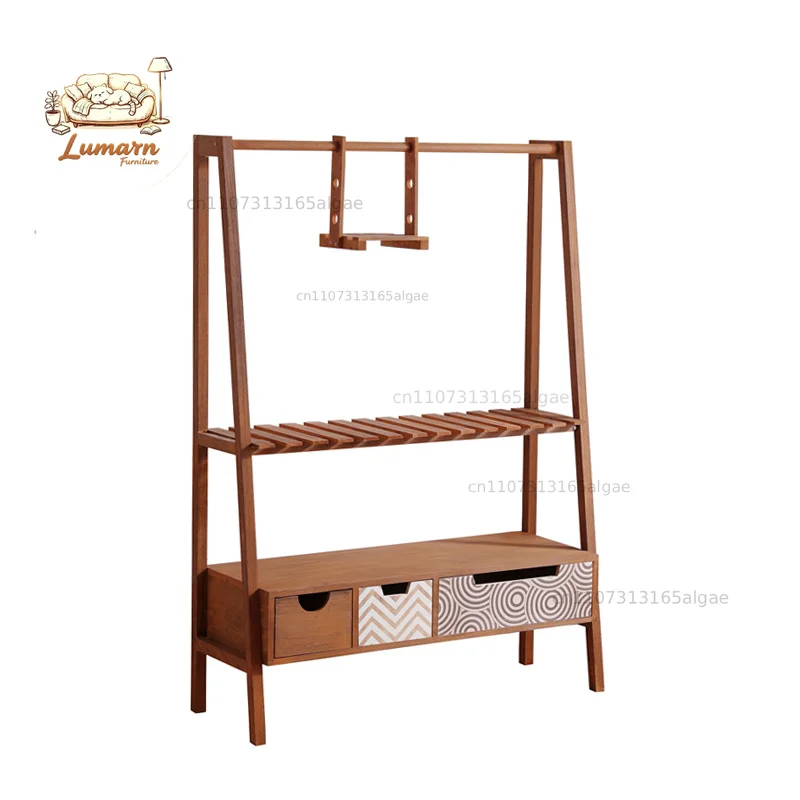 Solid wood living room flower stand Balcony dill plant stand Indoor anti-corrosion hanging basket Succulent flower stand Home