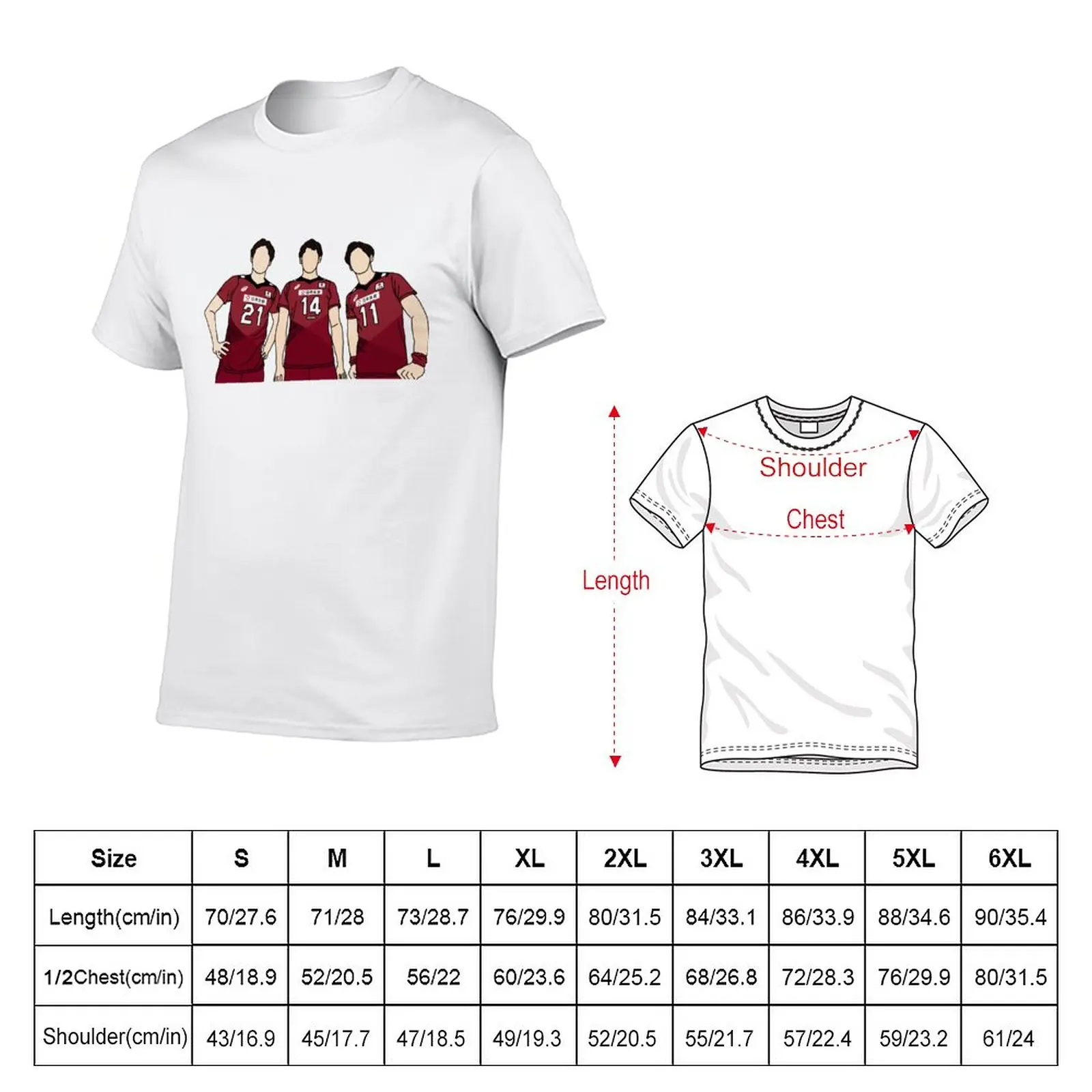 New Japan Volleyball - Ishikawa, Nishida & Takahashi T-Shirt plus size t shirts T-shirt for a boy Anime t-shirt men clothing