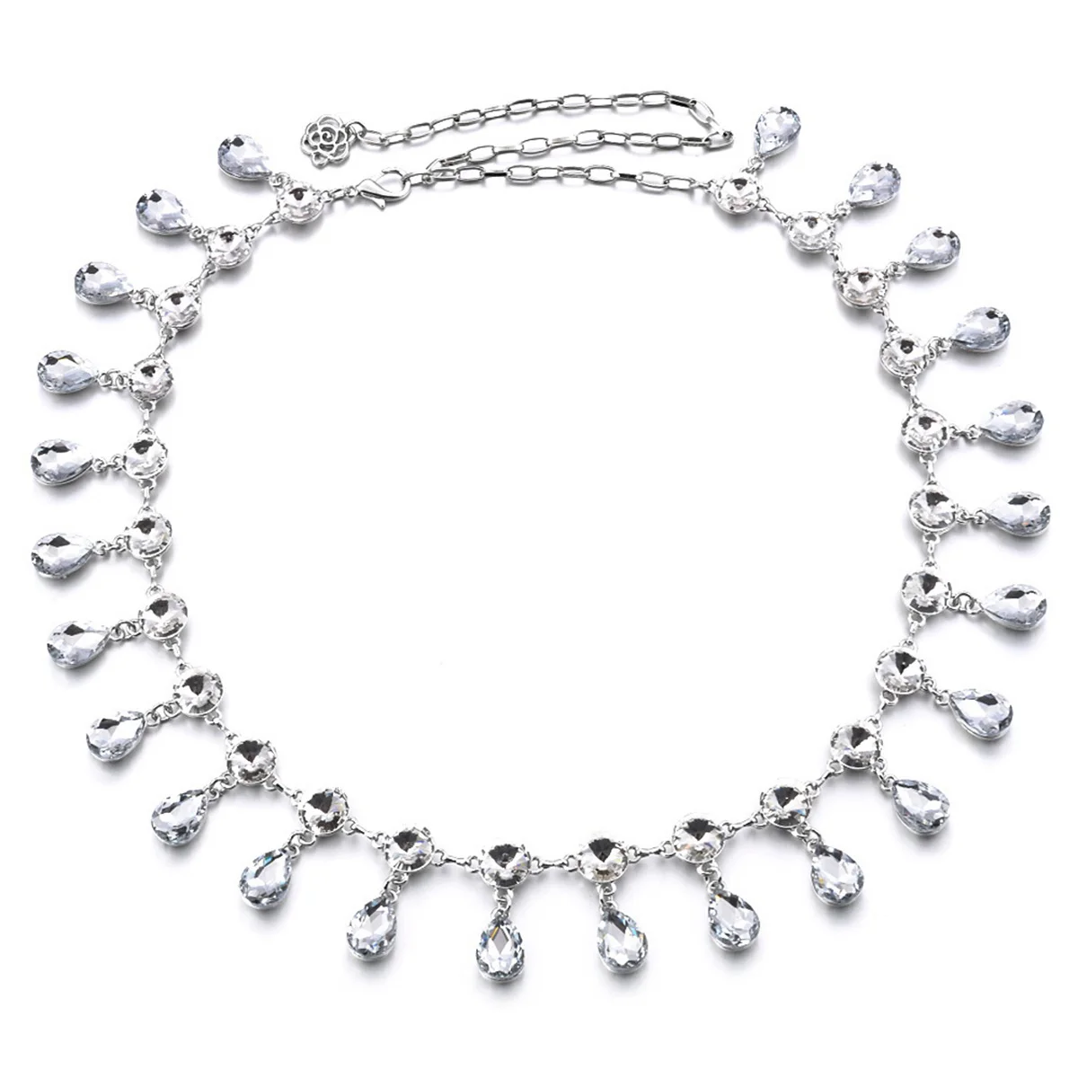 1Pcs Women Waist Chain Water Drop Alloy Rhinestone Body Chain Fashion Elegant Dress Dance Party Prom Wedding Decoration