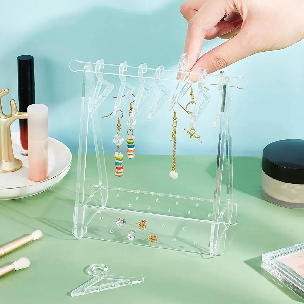 Jewelry Organizer Rack  Modern Dangle Earrings Necklace Ring Show Holder  Clear Jewelry Display Stand