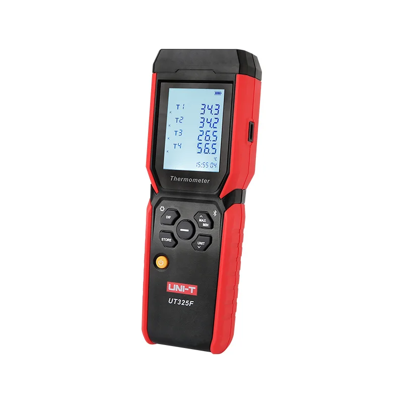 UNI-T UT325F ميزان حرارة حراري بأربع قنوات -50 ° ج ~ 1300 ° برنامج C K/J/T/E/R/S/N من النوع PC واتصال تطبيق بلوتوث
