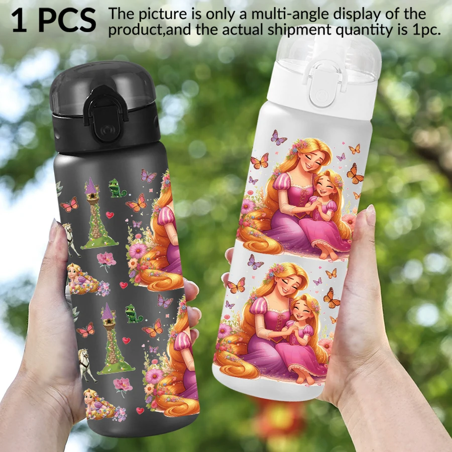 1Pc Disney, Rapunzel, Butterfly, 26oz Plastic Water Bottle Sports Water Cup with Lift Rope Birthday/Back To School Gift