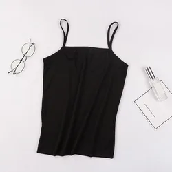 Summer Simple Sling Camisoles Women Crop Top Sleeveless Shirt Lady Bralette Tops Strap Skinny Camisole Base Vest Tops