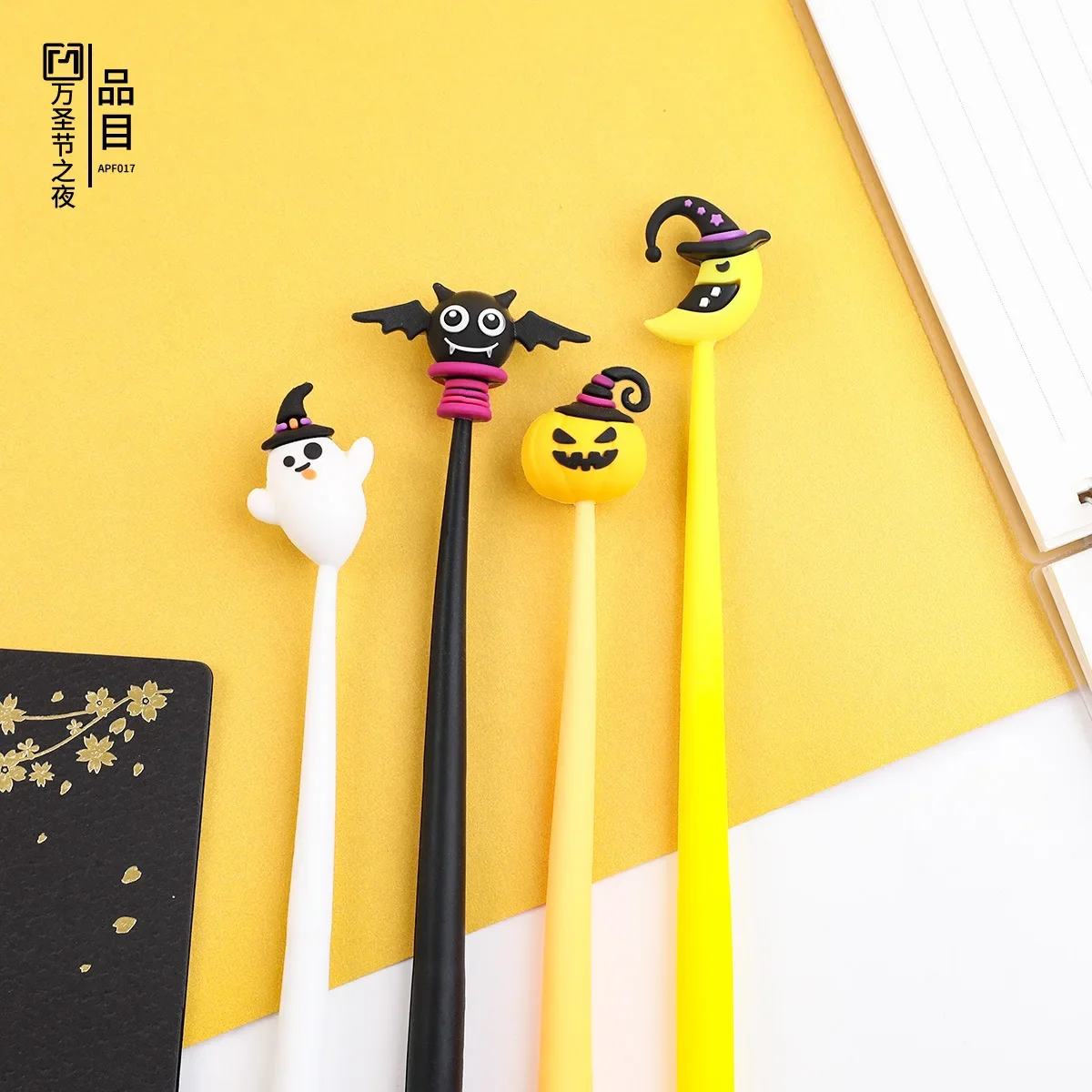 48PCS Creative New Black Neutral Pen Halloween Styling Pen Primary and Secondary School Stationery Neutral Pen