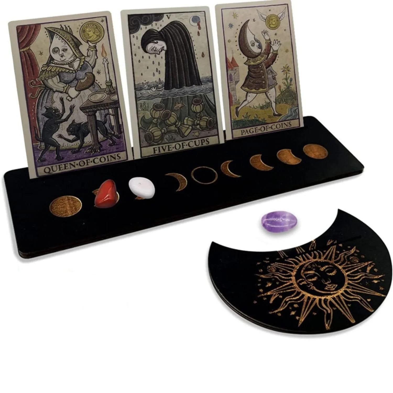 حامل خشبي على شكل التارو بطاقة مستطيلة مجموعة حامل مذبح عرض خشبي عرافة ساحرة أدوات اختبار مثيرة للاهتمام ديكور