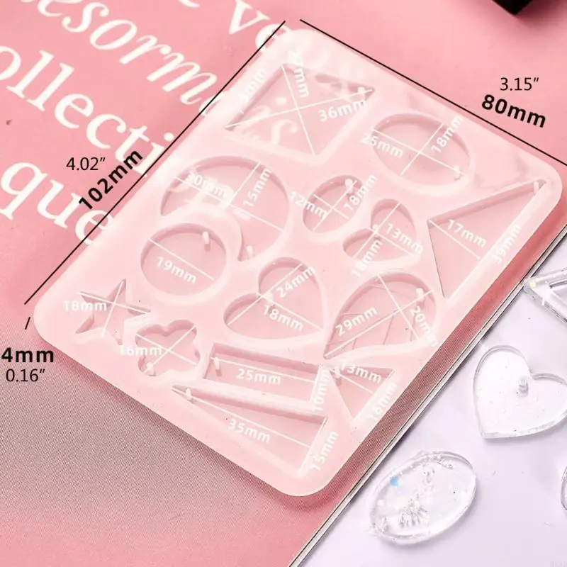 HX6D Shiny Glossy Tear Drop Earrings Mold Resin Silicone Keychain Mold Earring Casting Mold for Girl Fashion Jewellery