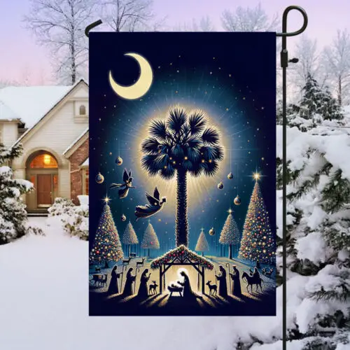 South Carolina Christmas Nativity Child Is Born Flag Garden Flag - House Flag