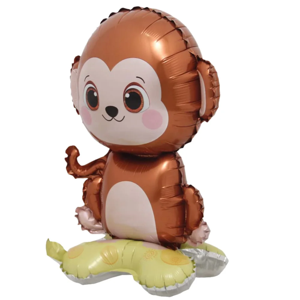 

2 Pcs 4D Standing Animal Monkey Foil Balloons Kids Toys Jungle Safari Animal Zoo Themed Baby Shower Birthday Party Decorations