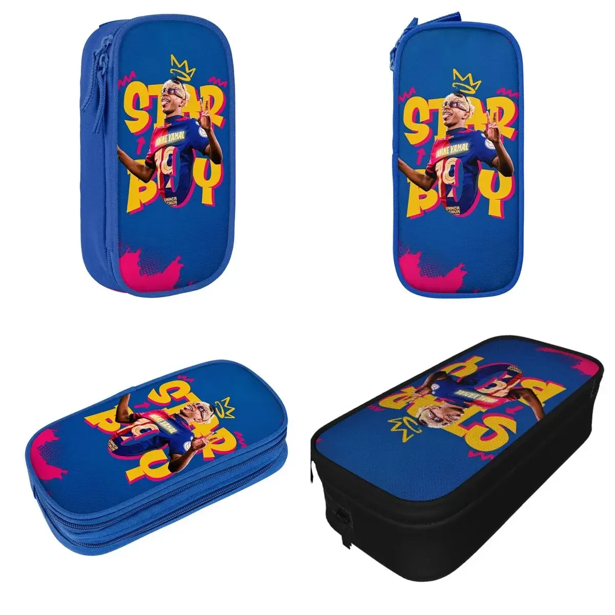 Football Soccer Lamine Y-Yamal Pencil Case Pencilcases Pen Holder Kids Large Storage Bag Students School Zipper Stationery