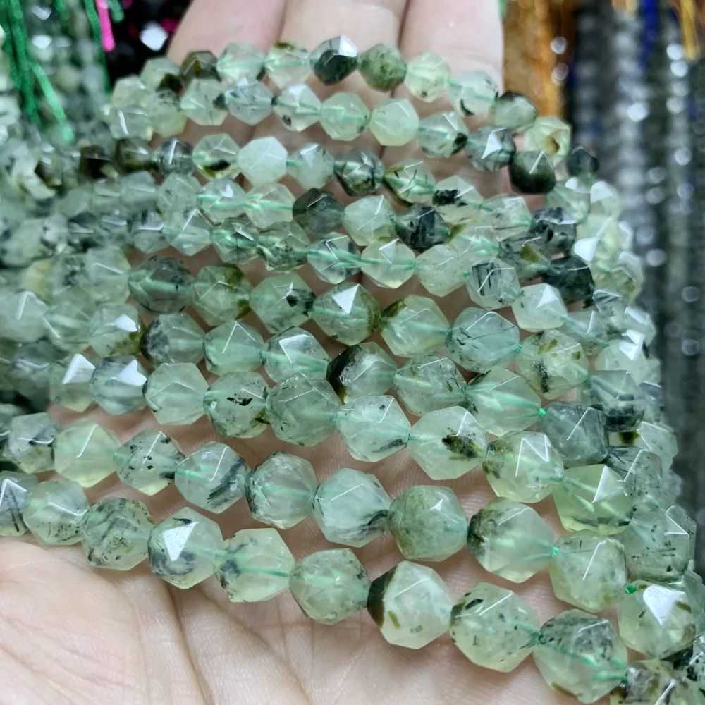 Natural 6-10mm Labradorite Citrine Prehnite Faceted Loose Spacer For Jewelry Making DIY Necklace Bracelet