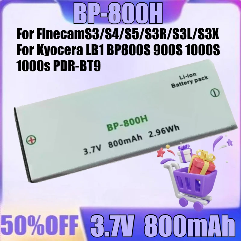 

New BP-800H for Kyocera LB1 BP800S 900S 1000S 1000s PDR-BT9 AD-S30B S31B 50B 51B Battery For FinecamS3/S4/S5/S3R/S3L/S3X