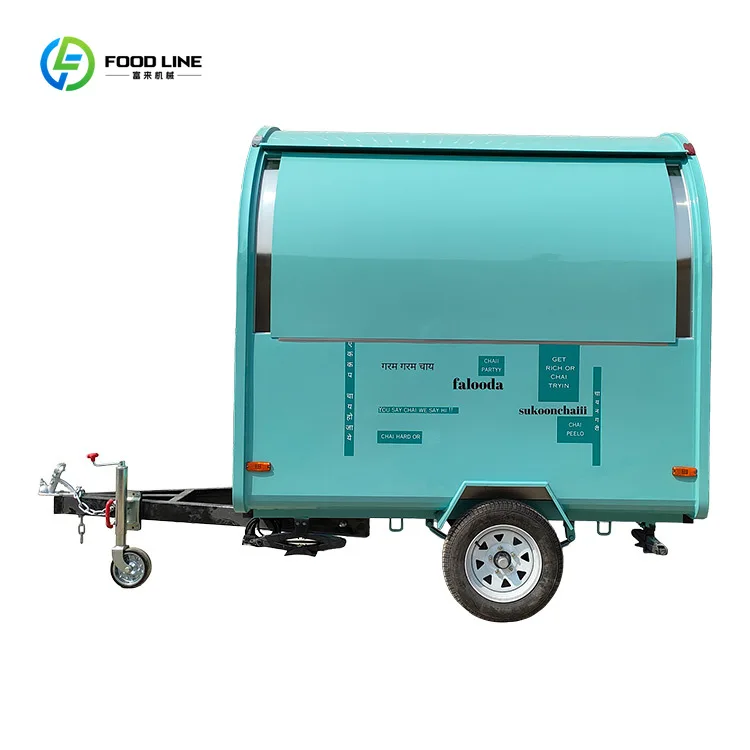 

Small Size Concession Trailer Double Water Sink Customizable Fashion Popular Vending Service Towable Food Kiosk