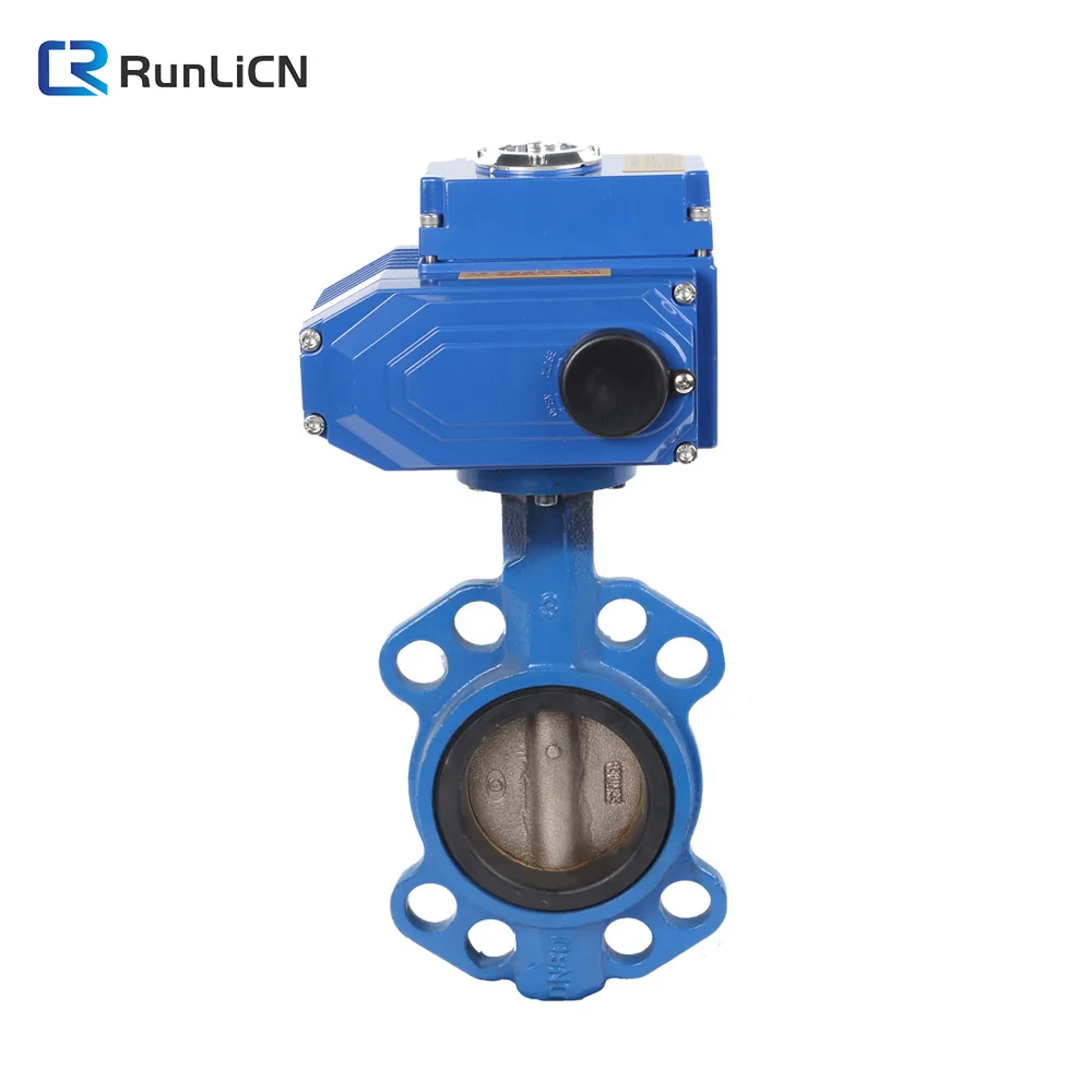 Electric wafer butterfly valve Soft seal switch High performance actuator for flow regulating valve