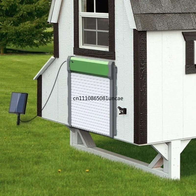 Solar Automatic Chicken Coop Door Light Sensor Remote Control Roll Up Door For Pet Poultry House
