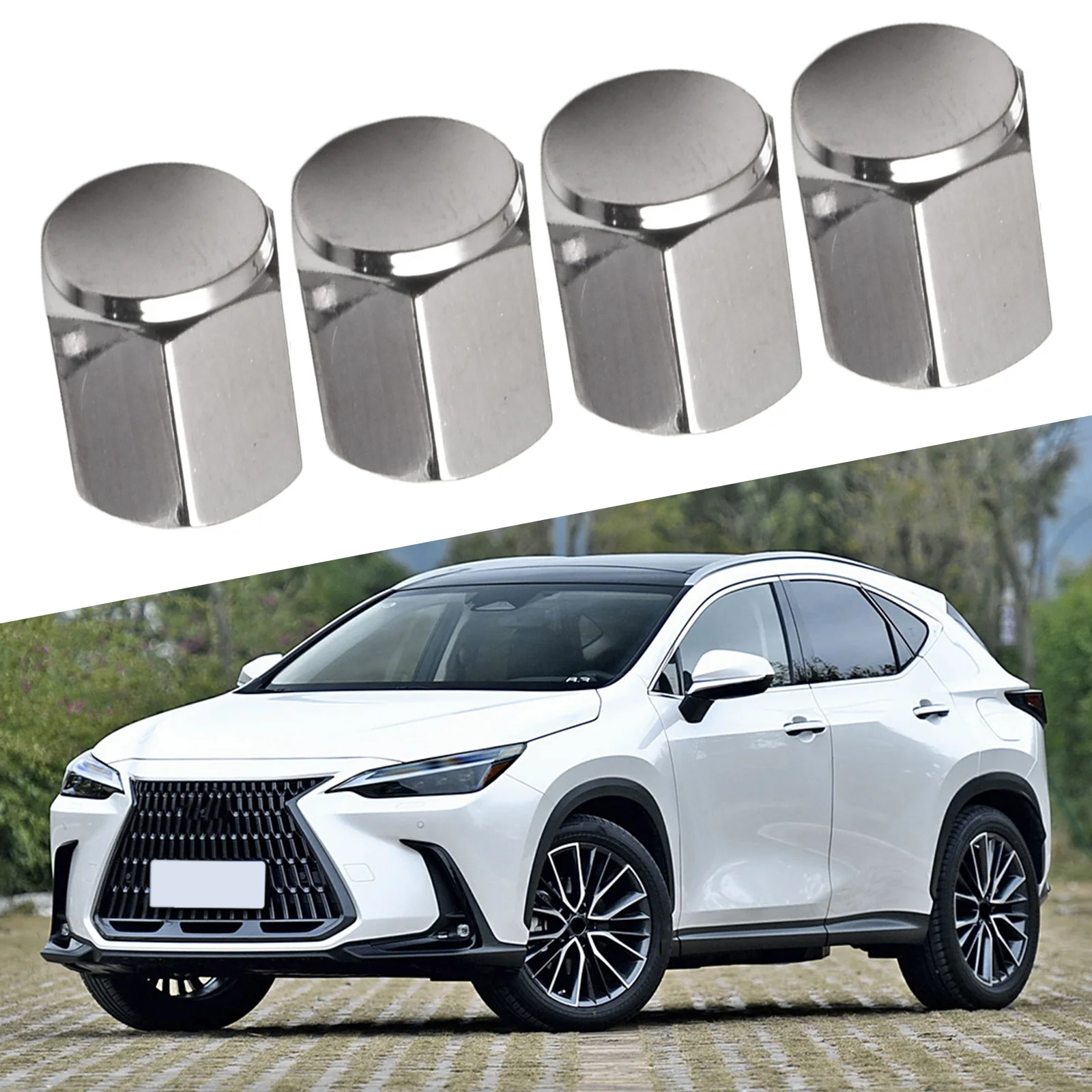 Car Wheel Tire Valve Cap Covers For Lexus CT200h ES350 LX570 RX350 IS350 OEM-Spec Replacement For Toyota Valve Stem Threads