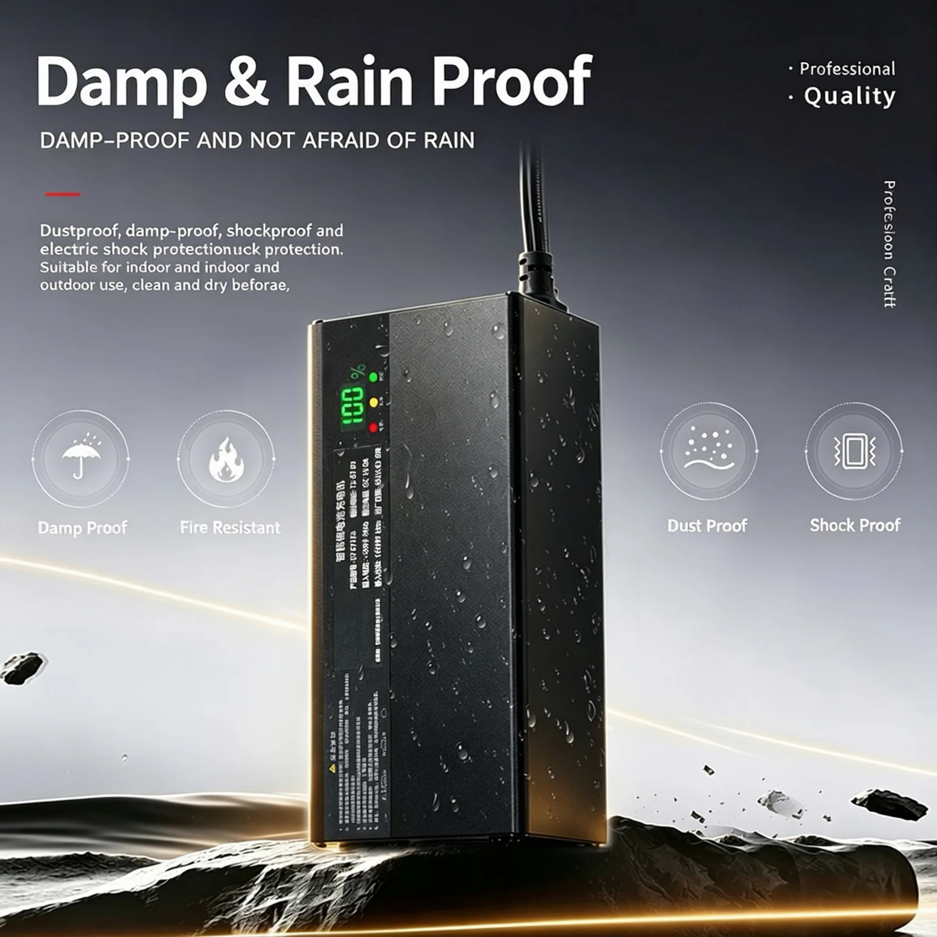 Cross-border intelligent digital display aluminum case 72V20A lithium battery charger 84V 87.6V 88.2V lithium battery special