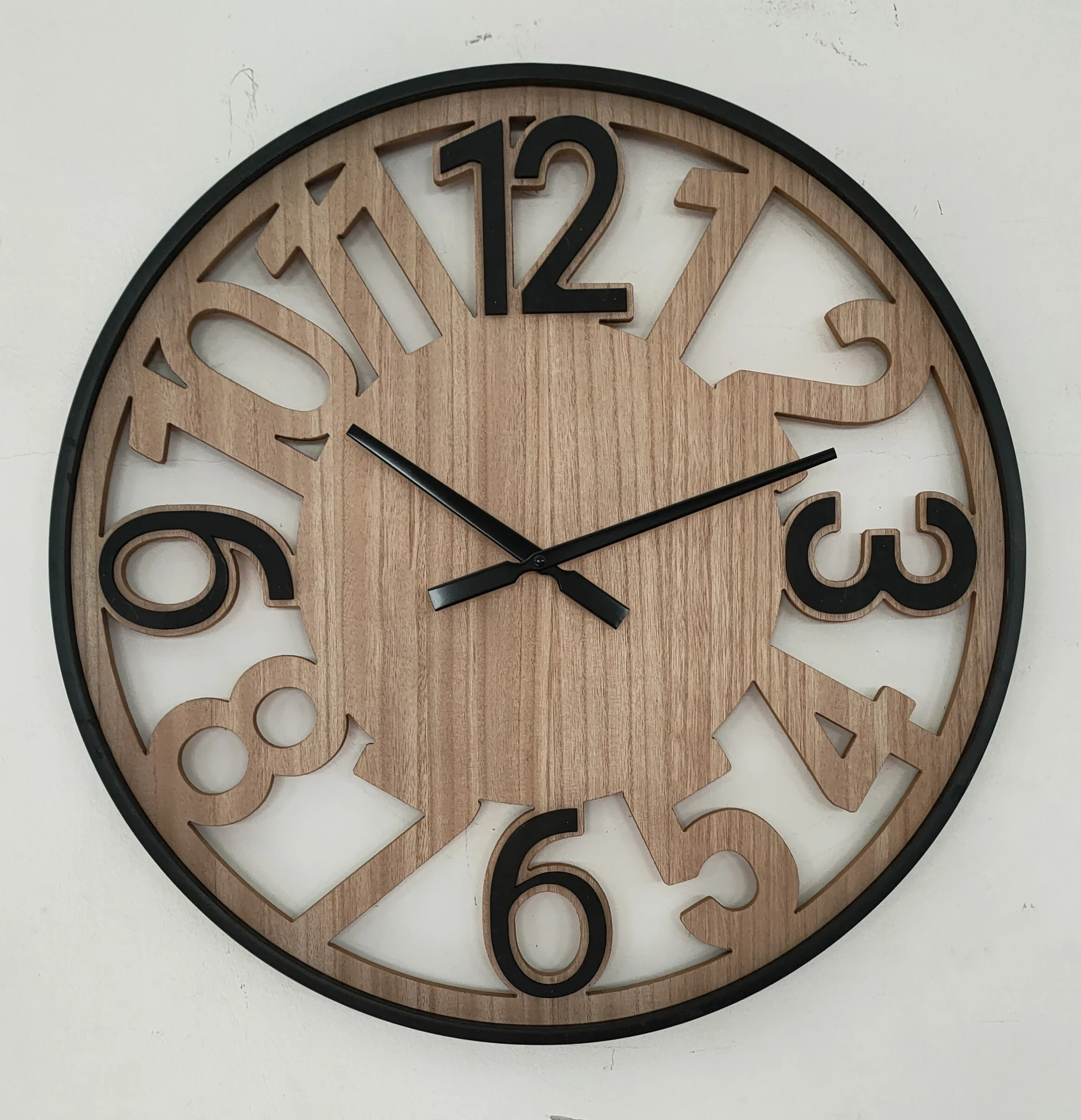 

# 60cm Antique Metal Wood Large Display Decoration Iron Wall Clocks Bedroom Living Room Home Decor Rustic Hanging Clocks #