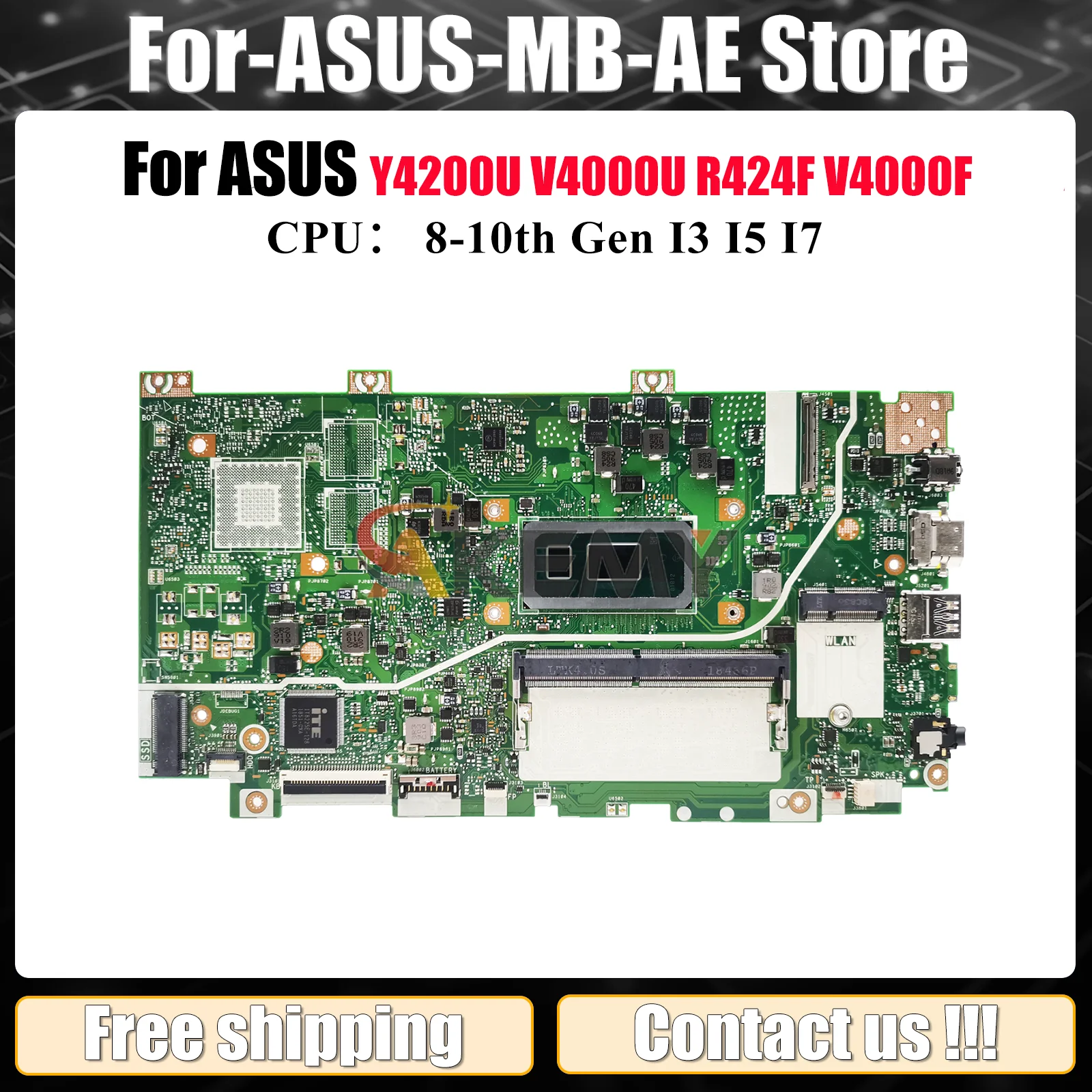 

X412FA Материнская плата для ноутбука ASUS X412FJC V4000U V4000F R424F X412FL X412FAC X412F Y4200U X412FLG с процессором I3 I5 I7