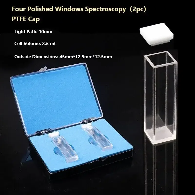 

New Fluorescence Quartz Cuvettes Cell Cuvette*2pcs w