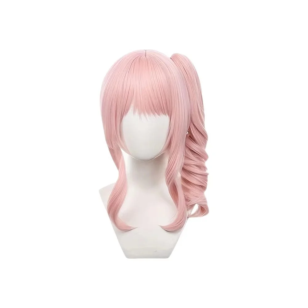 Anime Cosplay Akiyama Mizuki  Wig Short Straight Pink Ponytail Synthetic Hair Peluca For Frieren Festival Halloween Props