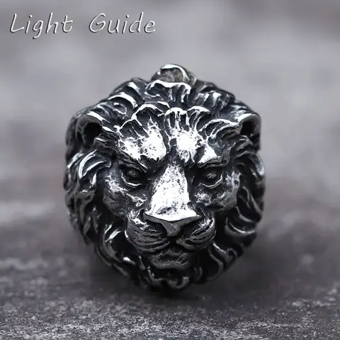 2022 NEW Men's 316L stainless-steel rings Dropshipping Fierce lion animal gothic punk Motorcycl Jewelry Gifts free shipping
