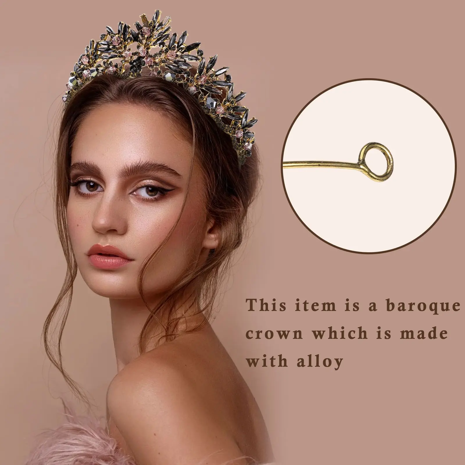 

Bridal Crown Decorative New Year Tiara Vintage Baroque Wedding Birthday Queen Hair Accessories Crowns for Girls