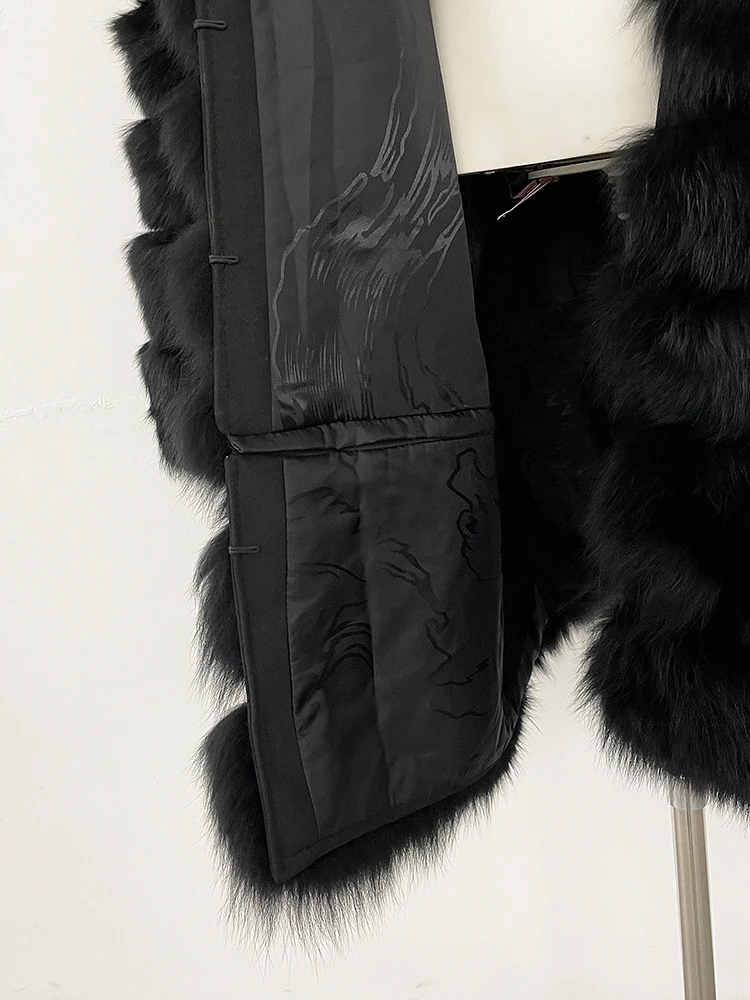 2025 nuove donne autunno inverno giacca di pelliccia nera allentata lunghezza regolabile cappotto di pelliccia di coniglio naturale moda abiti lunghi femminili