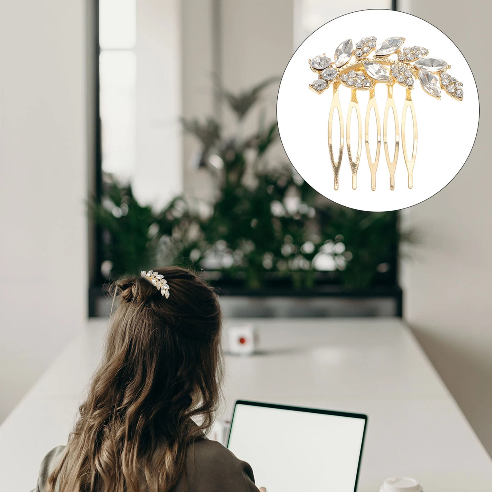 

Alloy Hairpin Bride Hairpin Gold Clips Wedding Accessory Bride Hairpiece Decorative Hair Accessories For Women
