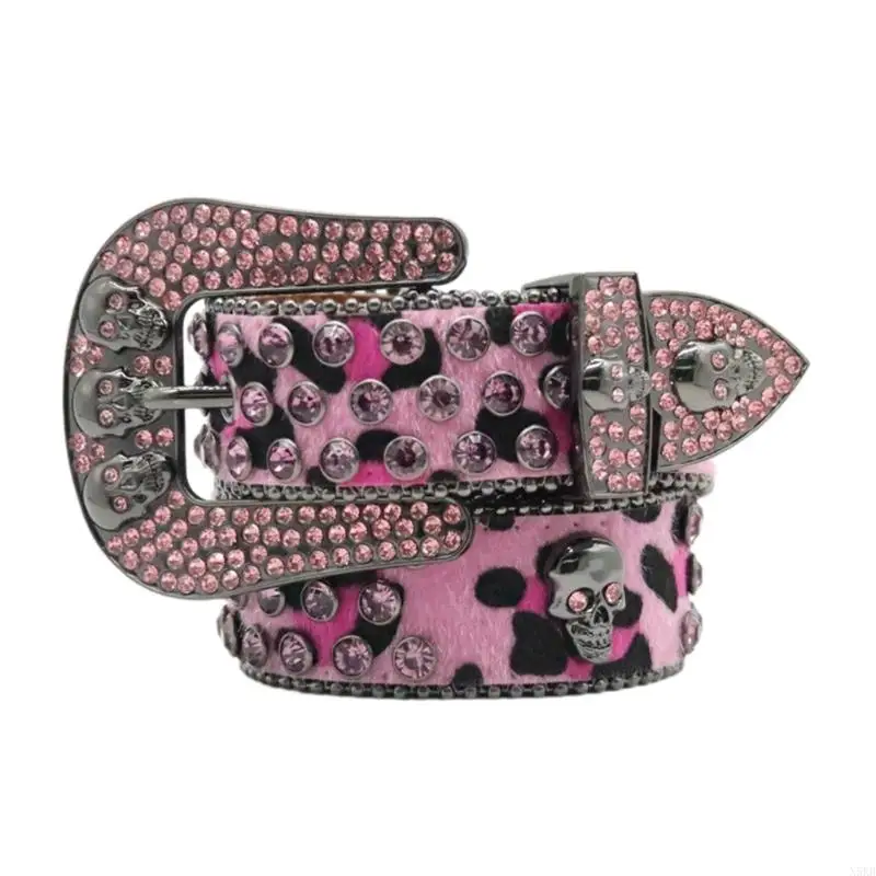 

N5KB Crystal Studded Waistband Women Jeans Belt Pants Belt Girl Fashion Waist Decors
