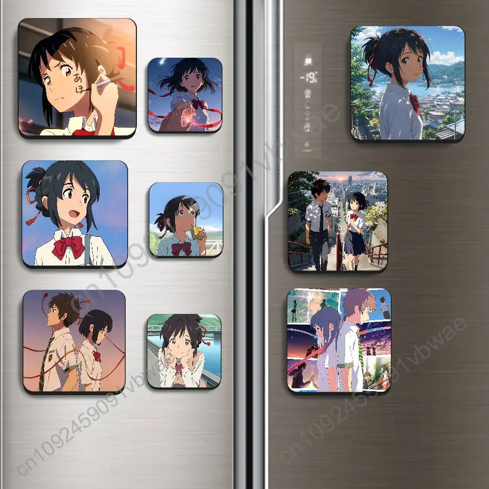 Mitsuha Miyamizu Your Name Magnetic Sticker Fridge Magnets No Falling Off Fit for Refrigerators All Metal Surfaces Home Decor