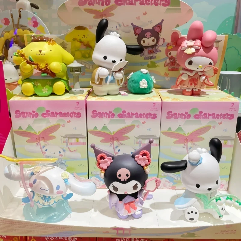 

Miniso глухая коробка Sanrio, новинка, ринма, Цветочная одежда, серия Kuromi Pacha, собака, декоративная игрушка ручной работы, подарок