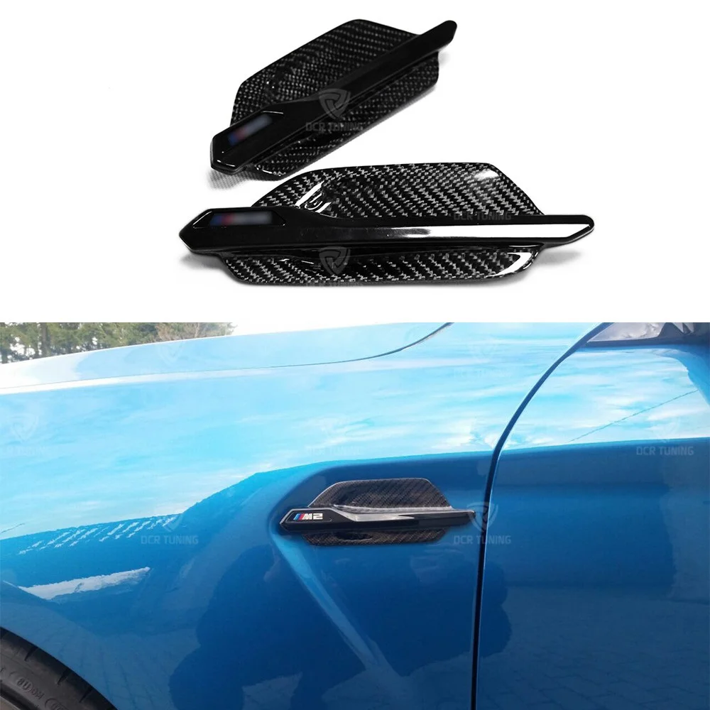 M2 F87 Fender Trim Carbon Side Grill for F87 M2 Carbon Fiber Fender Light Trim Cover 2014 2015 2016 - UP