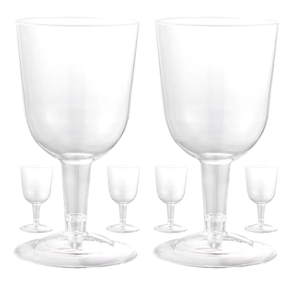 6Pcs 160Ml Reusable Clear Wine Glasses with Detachable Base Versatile Goblets for Wedding Toasting Whiskey Vodka Cocktails - view 2