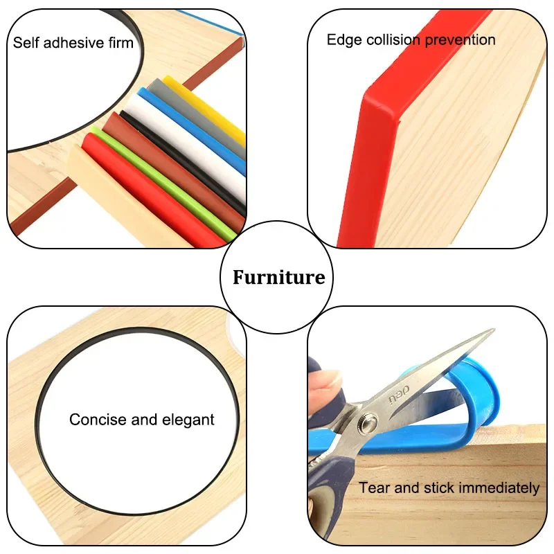 9-40 مللي متر الأثاث حافة النطاقات ذاتية اللصق مرنة على شكل حرف U لوحة خشبية حافة حامي TPE شريط مشبك ناعم
