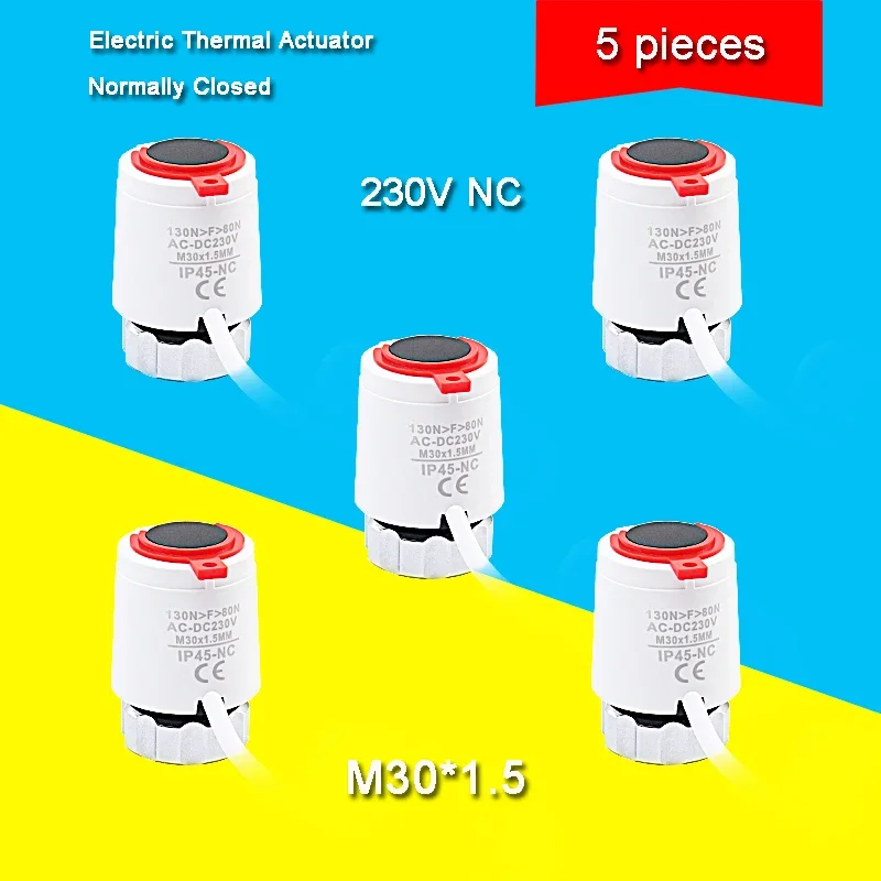 Heating 230V normally closed type M30*1.5mm electric floor heating actuator TRV constant Temperature radiator - Valves (5 piece)