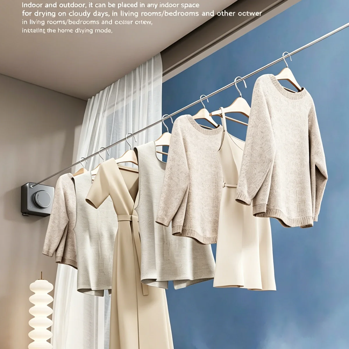 Retractable Clothesline Stainless Seel Pull-Out Clothes-Drying Machine Rope Space-Saving Clothes Drying Rack For Household ﻿