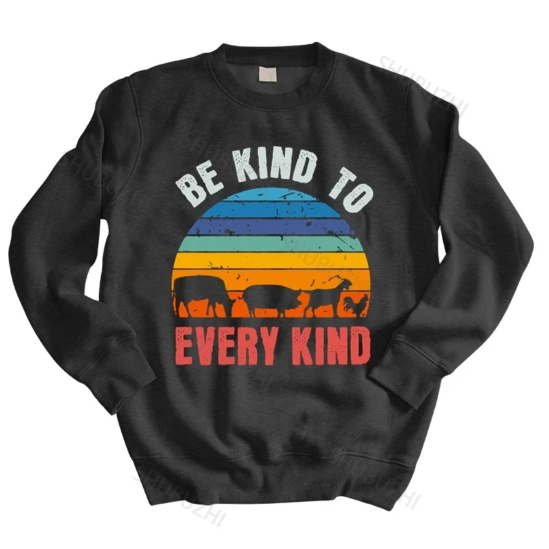 Men sweatshirt spring Classic Vegan Vegetarian hoodies Men Be Kind To Every Kind Animal Sunset hoodies Fashion thin hoody