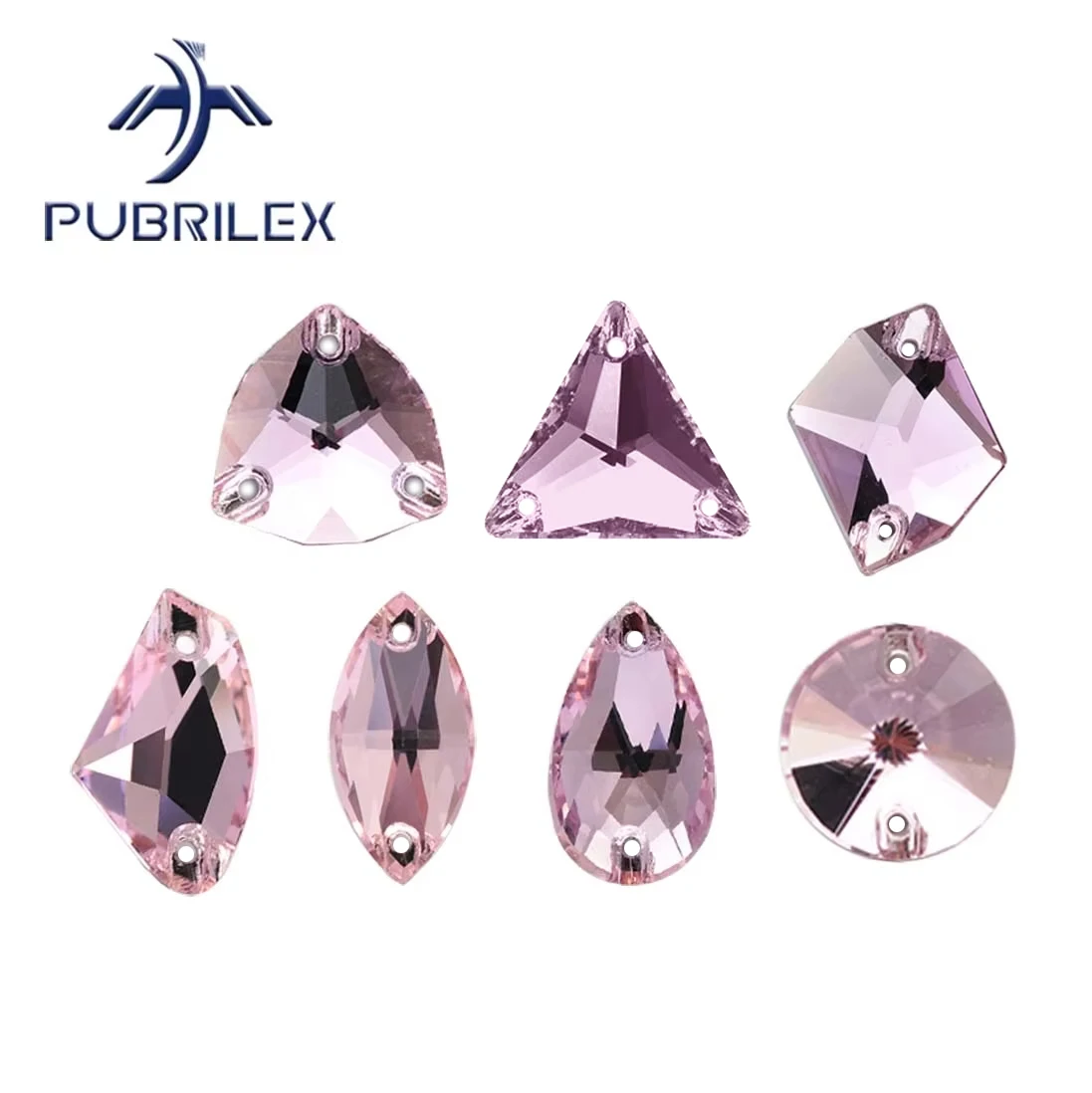 Pubrilex Hellrosa Aufnähbare Strasssteine in Verschiedenen Formen mit Abgeschrägten Kanten Kristall-Strass für Kleidungs- und Kleiderdekorationen – Detail 2