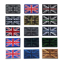 England Scotland Flag Badges Fabric Stickers Embroidery Hook and Loop Patch,Military Tactical Applique For Backpack,Armband
