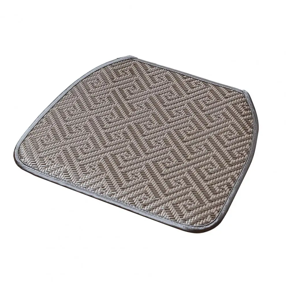 Summer Seat Cushion Sitting Pad Summer Woven Rattan Seat Cushion with Ties Breathable Handmade Chair Mat Anti-slip Square Office