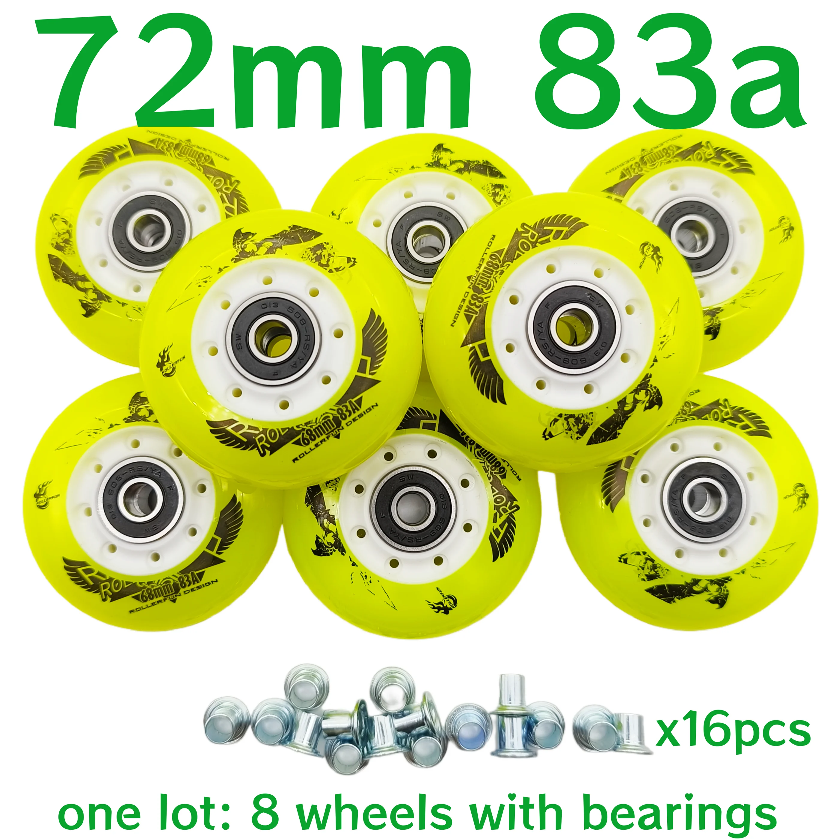 children roller wheel inline skate wheel 64mm 68mm 72mm 83a 8wheels/lot